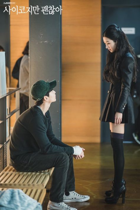 [Photos] New Stills and Behind the Scenes Images Added for the Upcoming Korean Drama "It's Okay to Not Be Okay" @ HanCinema :: The Korean Movie and Drama Database Young Outfit, Black Suit Dress, Kim Soohyun, Seo Ye-ji, Its Okay To Not Be Okay, Soo Hyun, Elegante Casual, Be Okay, Kim Soo Hyun