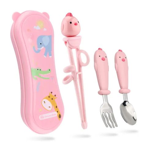 Look what I found on AliExpress Kids Chopsticks, Toddler Utensils, Training Chopsticks, Baby Utensils, Baby Feeding Set, Baby Spoon, Kids Training, Baby Learning, Tableware Set