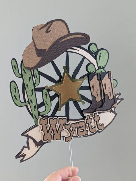 Western Cake Topper Western Party Cake Topper Western - Etsy Western Cake Toppers Birthday, First Rodeo Cake Topper, Rodeo Cake Topper, Cowboy Cake Topper, Western Cake Toppers, Western Birthday Cakes, Western Cake, Cowboy Cake, Baby Boy Cowboy