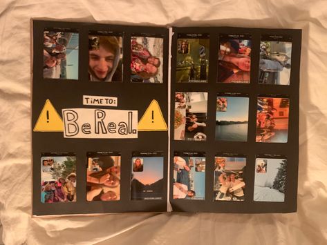 Albums For Best Friends, Best Friend Photo Album Ideas Memories, Black Page Scrapbook Ideas, Boyfriend Year Book, Be Real Scrapbook Page, Bsf Scrapbook Page Ideas, Best Friends Memory Book, Bereal Scrapbook Page, Teenage Scrapbook Bereal