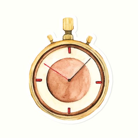 Hand drawn retro pocket watch sticker vector | free image by rawpixel.com / Aum Stop Watch, Free Vector Illustration, Art Watch, Best Stocks, Creative Icon, Design Skills, Free Illustrations, Drawing Tips, Time Management