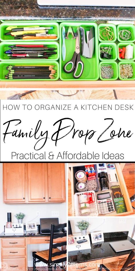 Kitchen Desk Organization Ideas, Drop Zone Entryway, Diy Drop Zone, Drop Zone Ideas Entryway, Desk Wall Organization, Entryway Drop Zone, Kitchen Desk Organization, Entryway Mail Organizer, Drop Zone Ideas