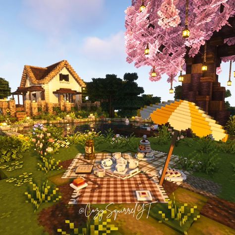 MayCraft Building Challenge - Part 4 🌿 A cute little tea party picnic to enjoy the spring breeze. Texture - Mizuno's 16 Craft Shader - Complementary Resources - Mizuno's 16 Craft CIT, Ghoulcraft, Antique Tea Party by the super talented @cheddarebiscuit_ - it's still in beta testing so no download yet, but follow her to see updates! #yumimigaming #mcmaycraft #minecraft #cottagecore #cottagecoreminecraft #minecraftcottagecore #aesthetic #aestheticminecraft #minecraftmods #minecraftbuilding #... Tea Party Picnic, Minecraft Cottagecore, Cottagecore Minecraft, Building Challenge, Aesthetic Minecraft, May Crafts, Minecraft Cottage, Spring Breeze, Minecraft Builds