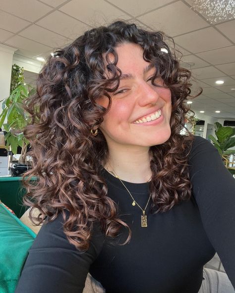 Top Butterfly Haircut Ideas for Curly Hair: Stunning Styles for Women to Try in 2024 Layered 3b Curly Hair, Center Part Curly Hair, Curry Short Hair, 2c Curly Haircut, Mid Length Curly Haircut With Layers, Short Curly Hair 2c, Curly Haircut 3b, Curly Butterfly Cut, Curly Hair Cuts 2c