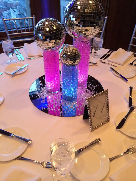 Centerpieces Disco Birthday Centerpieces, Disco Theme Centerpieces Table Decorations, Neon Prom Theme Centerpieces, Euphoria Themed Centerpieces, 80 Centerpieces 80s Theme, Early 2000s Centerpieces, Disco Ball Party Centerpiece, 1970s Party Centerpieces, Dance Party Centerpieces