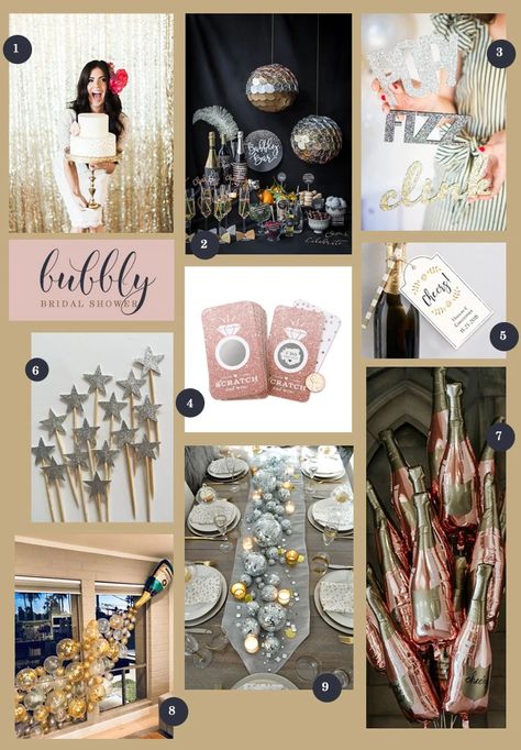 A Bubbly New Year’s Eve Bridal Shower – My Wedding Favors New Year New Name Bridal Shower, New Year Bridal Shower Ideas, Nye Wedding, New Years Eve Weddings, Bridal Show, New Year’s Eve, Bridal Shower Theme, Eve Parties, My Wedding