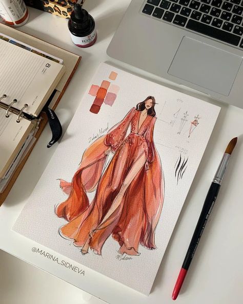 Fashion Sketchbook Inspiration, Fashion Design Inspiration, Fashion Model Sketch, Fashion Illustration Tutorial, Fashion Figure Drawing, Fashion Illustration Watercolor, Fashion Drawing Sketches, Fashion Drawing Tutorial, Fashion Design Sketchbook