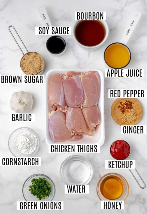 Slow Cooker Bourbon Chicken, Honey Bourbon Chicken, Bourbon Chicken Crockpot, Bourbon Chicken Recipe, Chicken Marinade Recipes, Shugary Sweets, Bourbon Chicken, Crockpot Recipes Slow Cooker, Crock Pot Cooking