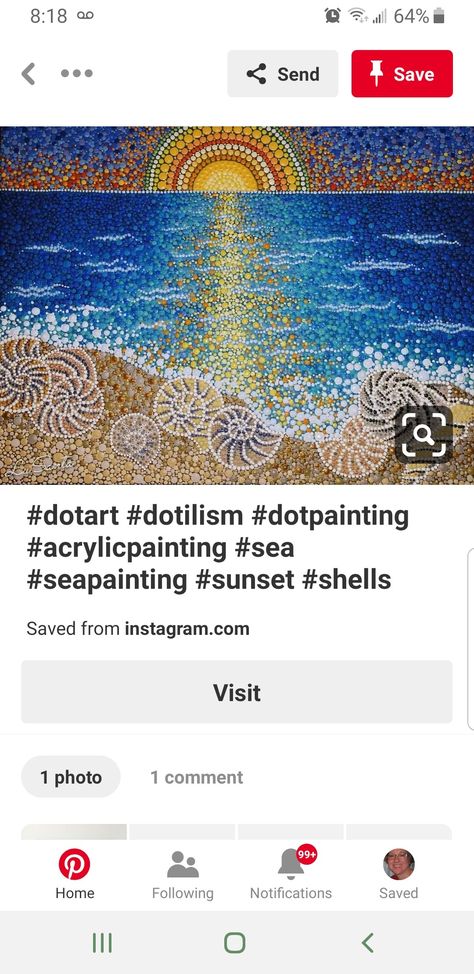 Dot Art Painting Sunset, Beach Dot Painting, 4h Crafts, Mandela Rock Painting, Painted Stepping Stones, Art And Craft Videos, Mandala Rocks, Sea Painting, Dot Art Painting