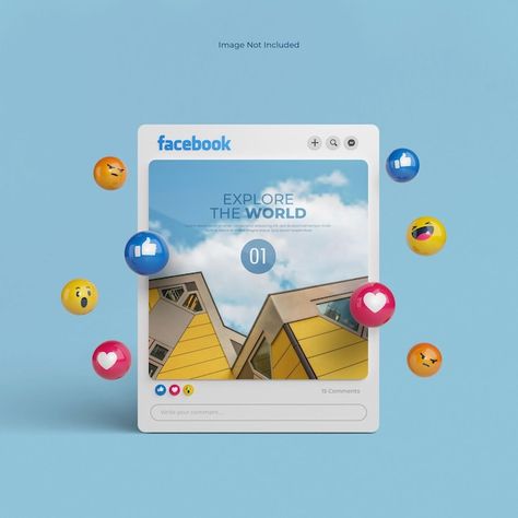 Frame Social Media Design, Facebook Social Media Design, Social Media Design Mockup, Cool Social Media Posts, Social Media Frame Design, 3d Social Media Post, Social Media Post Mockup, Facebook Post Mockup, Freepik Mockup