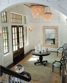 ciao! newport beach: foyer love French Country Staircase, Staircase Entryway Ideas, Country Staircase, Grayson Manor, Foyer With Stairs, Entrance Foyer Design, Traditional Entryway, Foyer Lighting Fixtures, Foyer Entrance