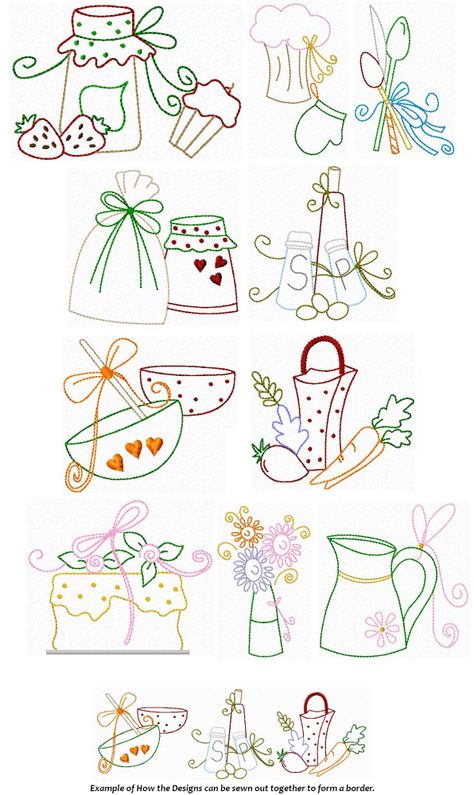 Embroidery Kitchen Towels, Tea Towels Embroidery, Towel Embroidery, Redwork Embroidery, Pola Sulam, Embroidery Patterns Vintage, 자수 디자인, Simple Embroidery, Embroidery Patterns Free