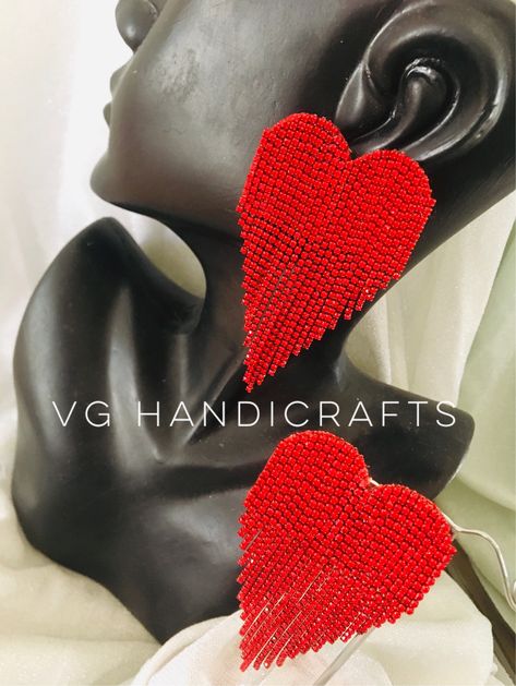 Waterfall Earrings, Valentine Earrings, Heart Rhinestone, Valentines Earrings, Love Earrings, Polymer Clay Jewelry Diy, Handmade Headbands, Handmade Heart, Clay Jewelry Diy