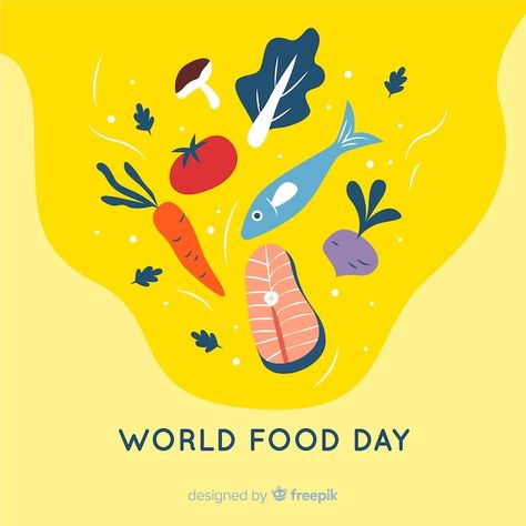 Hari Gizi, World Food Day, Food Day, World Food, New Years Poster, Graphic Editing, Typography Logo, Art Logo, Flat Design