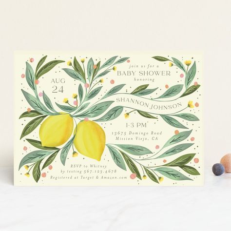 Yellow Baby Shower Invitations, In Lieu Of Gifts, Citrus Baby, Blue Baby Shower Invitations, Bathroom Art Prints, Fresh Color Palette, Art Shelves, Main Squeeze, 2nd Place