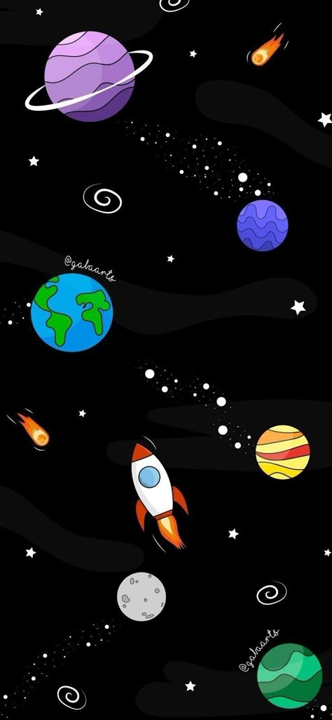 Wallpaper Of Galaxy, Nerdy Iphone Wallpaper, Cartoon Space Wallpaper, Space Wallpaper Cute, Space Cartoon Wallpaper, The Best Wallpaper For Iphone, Cute Space Wallpapers, Good Wallpapers Iphone, Iphone Cool Wallpaper