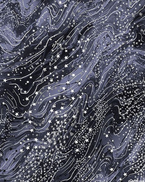 Galaxy Pattern Design, Silver Star Aesthetic, Silver Moon Aesthetic, Galaxy Quilts, Moon Stars Illustration, Quilt Drawing, Celestial Fabric, Galaxy Texture, Galaxy Quilt