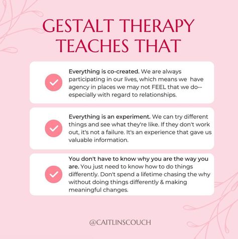 Gestalt Therapy changed my life, and my client’s lives too! I highly recommend seeing a Gestalt therapist. In order to be certified I had to both study it and go through it intensively for three years. My therapist is a Gestaltist now, and she was one of my teachers. I’ve done all kinds of therapy, but Gestalt empowered me, taught me how to have healthy relationships, and taught me how to be my own best friend. What questions do you have about Gestalt? Gestalt Play Therapy, Gestalt Therapy Quotes, Gestalt Therapy Techniques, Therapy Illustration, Psychology Theory, Gestalt Psychology, My Own Best Friend, Emotional Therapy, Play Therapy Activities