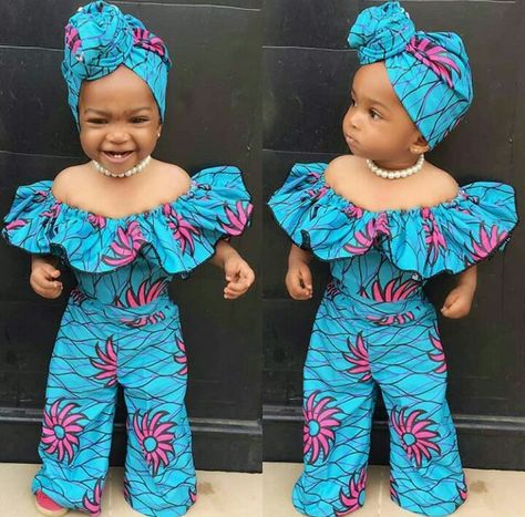 Baby African Clothes, Ankara Styles For Kids, Baby Costumes Girl, Toddler Jumpsuit, African Babies, Baby Overall, African Dresses For Kids, Afrikaanse Mode, Kids Summer Fashion