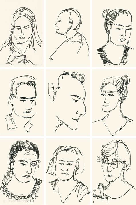 Pencil Sketches Landscape, Sketching People, Liz Steel, Self Portrait Drawing, Face Line Drawing, Simple Portrait, Drawing People Faces, Sketches Of People, Watercolor Paintings For Beginners