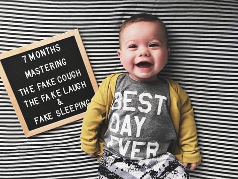 7 month baby update // monthly pictures // baby pictures // photography // 7 Month Baby Milestones, 7 Month Baby, Baby Captions, 7 Month Old Baby, Baby Boy Quotes, Baby Milestones Pictures, Monthly Baby Pictures, Monthly Pictures, Baby Milestone Photos