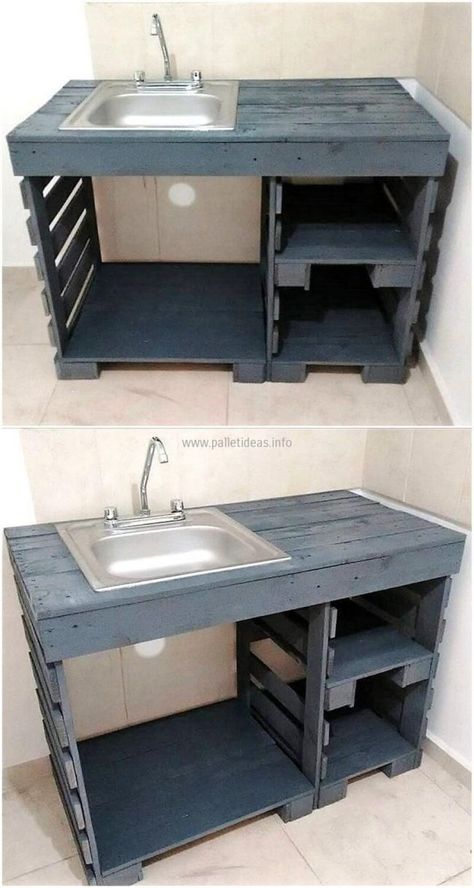 Salvabrani - 2019 - Pallet Ideas 405 Pelan Rumah, Pallet Kitchen, Outdoor Sinks, Hemma Diy, Diy Casa, Diy Holz, Pallet Furniture Outdoor, Diy Furniture Table, Diy Pallet Projects