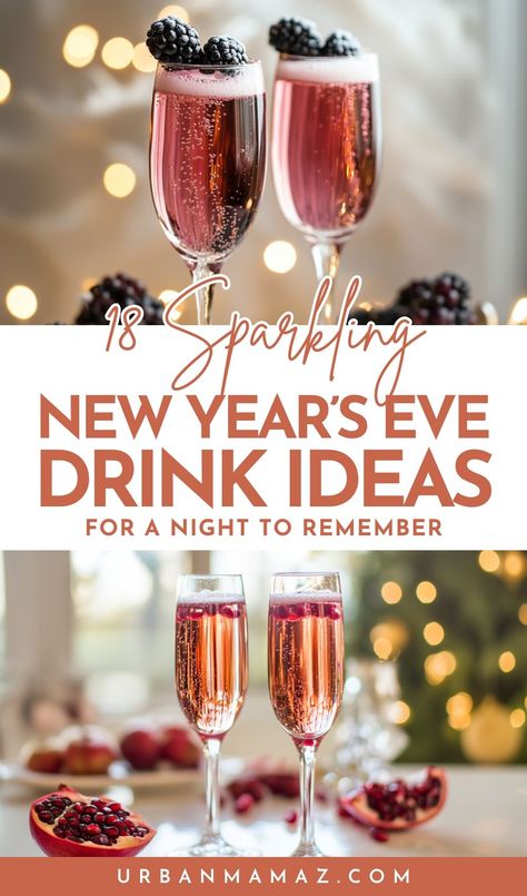 Looking for glamorous New Year's Eve drinks to make your party unforgettable? Check out this ultimate list of 18 sparkling New Year's Eve drink ideas for a night to remember! New Year’s Eve Girls Night In, New Years Drinks For A Crowd, New Years Eve Bar Ideas, New Years Eve Shooters, New Year’s Eve Champagne Drink, New Year’s Eve Pitcher Drinks, New Years Eve Backyard Party, New Year Party Drinks, New Years Pitcher Drinks