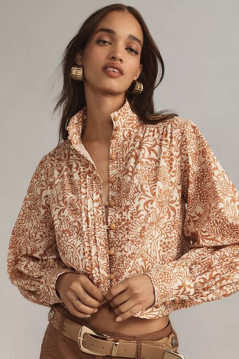 Plenty by Tracy Reese Pleated Poplin Blouse | Anthropologie Button Up Blouse Outfit, Fall Trends Outfits, Poplin Blouse, Japan Woman, Unique Blouse, Tracy Reese, Striped Rompers, Button Up Blouse, Blouse Outfit