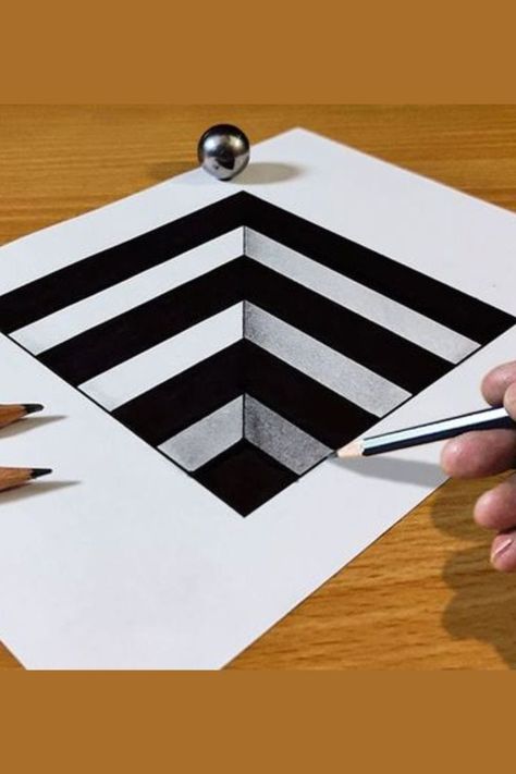 3d Art Illusions, 3 Dimensional Art Drawing, 3d Easy Drawings Simple, Drawing Ideas Easy 3d, 3d Drawing For Beginners, 3d Drawings Easy Optical Illusions, Optical Illusions Pictures Art, Optical Illusion Doodles, Optical Illusion Art Projects