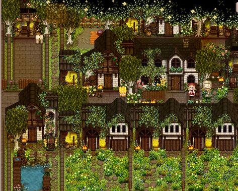 Stardew Valley Medieval Farm, Farm Layouts, Stardew Valley Layout, Stardew Valley Farms, Medieval Buildings, Farm Layout, Farm Ideas, Farm Design, Game Ideas