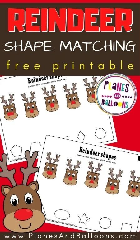 Reindeer Worksheets, Preschool Christmas Worksheets, Free Printable Christmas Worksheets, December Themes, Prek Christmas, Santa Workshop, December Lessons, Christmas Shapes, Christmas Math Worksheets