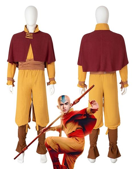 Search ID "MW11824" on magicwardrobes.com 🔥Include: Underwear, Outerwear, Girdle, Pants🔥 Shoes need to be purchased separately.🔥 Sources: Avatar: The Last Airbender Character: Aang Characters Gender: Male Materials: Linen Fabric, Polyester Fiber, Etc. Avatar Aang Cosplay, Airbender Clothes, Airbender Costume, The Avatar The Last Airbender, Uniform Reference, Avatar The Last Airbender Aang, Avatar Halloween, The Last Airbender Characters, Aang The Last Airbender