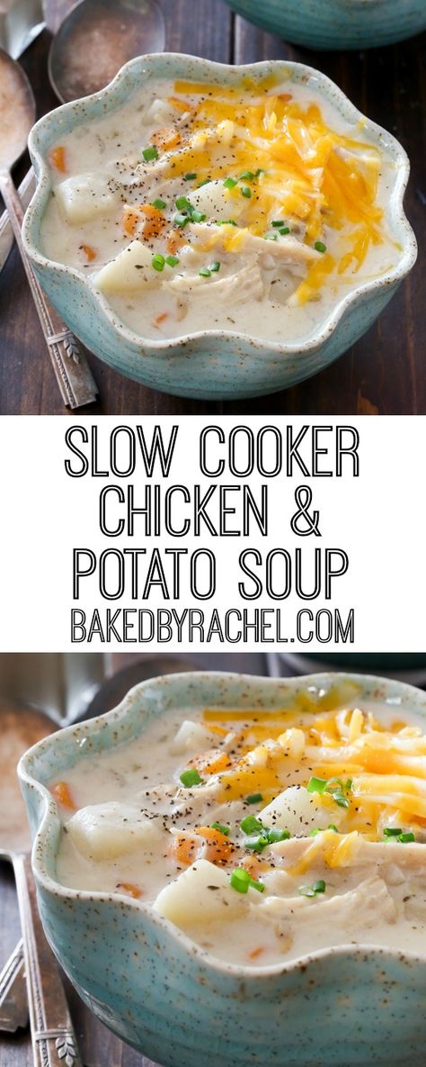 Chicken And Potato Soup, Slow Cooker Chicken Potatoes, Crockpot Chicken And Potatoes, Chicken Soup Crockpot, Chicken Potato Soup, Chicken Cooker, Chicken And Potato, Slow Cooker Creamy Chicken, Slow Cooker Potatoes