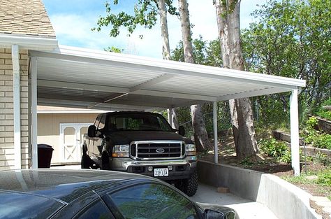 #carports #carportideas #exterior #barndominiums #barndominiumfloorplans #parkingsolutions #carstorage #carcovers All Steel Carports, Metal Carport Kits, Carport Patio, Carport Kits, Steel Carports, Carport Canopy, Car Shelter, Metal Carports, Car Canopy