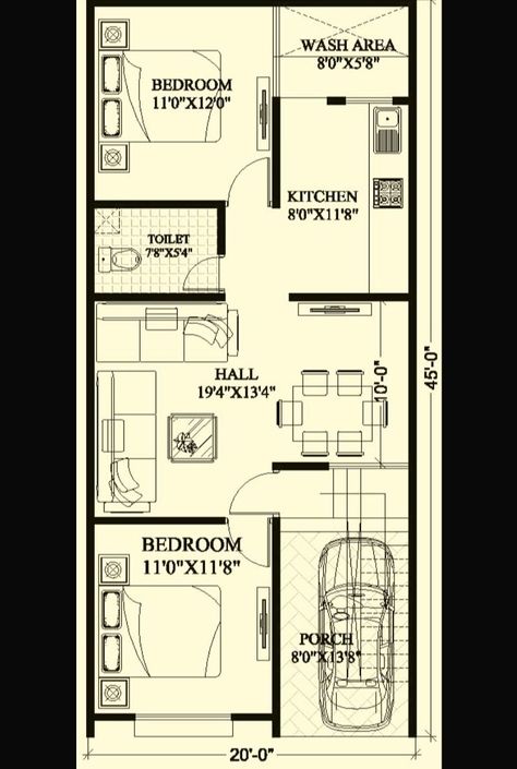 20 50 House Plan, 20x30 House Plans, West Facing House, 20x40 House Plans, Vastu House, 2bhk House Plan, House Plans Ideas, Bungalow Floor Plans, Indian House Plans