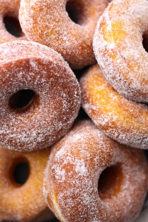 sugared brioche doughnuts | butter loves company Brioche Doughnut Recipe, Brioche Doughnut, Brioche Donuts, Homemade Doughnuts, Donuts Recipe, Homemade Donuts, Doughnut Recipe, Vanilla Sugar, Donut Recipes