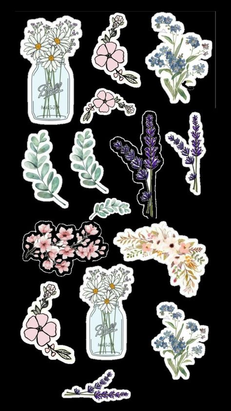 Flowers Aesthetic Design Stickers, Vintage Flowers Stickers, Aesthetic Flower Stickers Printable, Vintage Aesthetic Stickers Printables, Good Stickers, Stencils Printables Templates, Vintage Paper Printable, Diy Photo Book, Sticker Design Inspiration