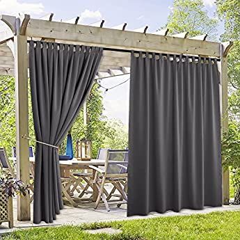 Outdoor Patio Windproof Curtains, Top and Bottom Grommets Heavy Weight Windproof Sunlight Blocking for Porches/Pergola/Yard/Sliding Doors/Pergola. (52'' * 96'', Black) : Amazon.ca: Patio, Lawn & Garden Curtains Outdoor, Hot Tub Privacy, Door Pergola, Gazebo Curtains, Waterproof Gazebo, Deck Canopy, Insulated Drapes, Patio Privacy Screen, Outdoor Curtains For Patio