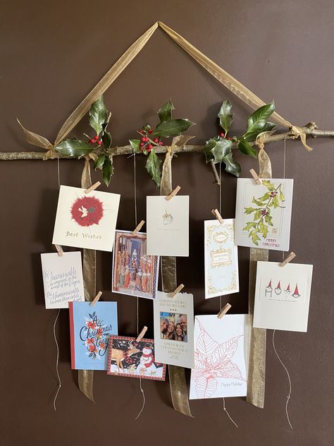 Creative Ways to Hang up Your Holiday Cards This Season | Christmas Card Display Ideas, Card Display Ideas, Hanging Christmas Cards, Merry Mail, Christmas Card Display, Send Christmas Cards, Sunset Magazine, Card Display, Christmas Activities For Kids