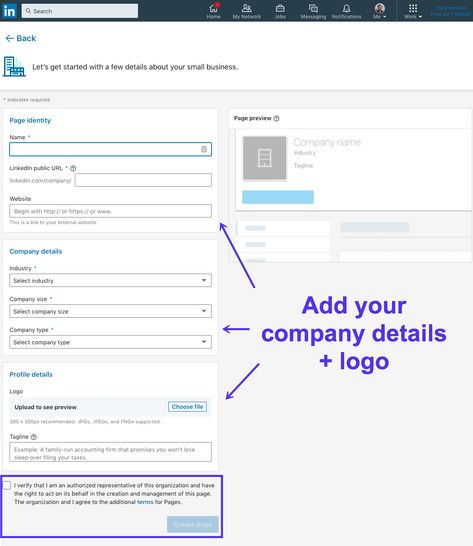 How to Create a Company Page on LinkedIn (Step-by-Step Guide) Linkedin Business, Linkedin Page, B2b Lead Generation, Address List, Linkedin Tips, Job Ads, Business Page, Great Place To Work, Linkedin Marketing