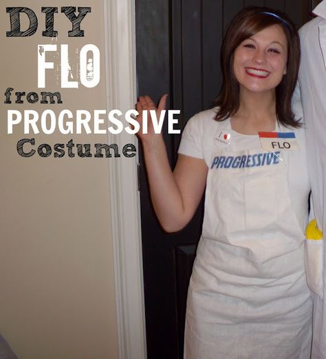 DIY Flo from Progressive Insurance Costume Progressive Costume, Flo Costume, Flo From Progressive, Easy Costumes To Make, Flo Progressive, Diy Halloween Costume, Homemade Costumes, Easy Costumes, Costume Diy