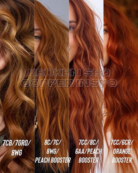 Shades Eq Copper, Red Hair Formulas, Redken Formulas, Hair Formulas, Copper Blonde Hair, Red Copper Hair Color, Cowboy Copper, Redken Hair Color, Copper Red Hair