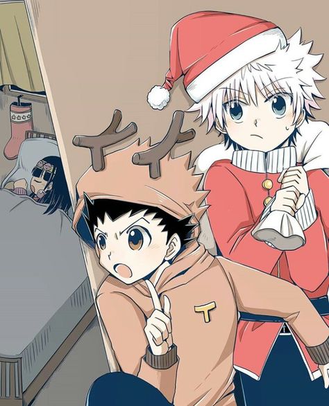 Hunter X Holiday HxH Christmas Hxh Christmas Pfp, Hxh Christmas, Gon X Killua, Gon Killua, Anime Paper, Hunter Hunter, Anime Christmas, Hunter X Hunter, Anime Fanart