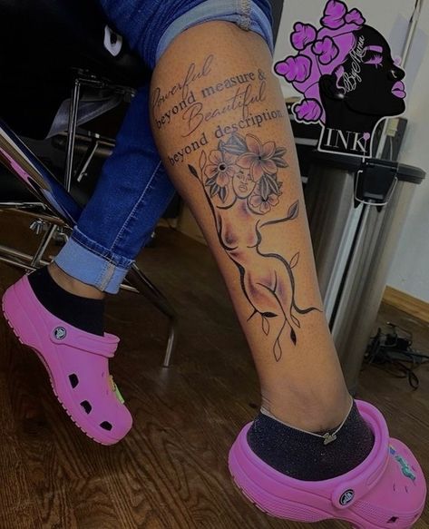 Long Live Tattoo For Men Neck, Anklet Tattoos Black Women, Cute Leg Tattoos Women, Full Leg Tattoos Women Sleeve, Black Culture Tattoos, Dope Tattoos Creative, Girl Thigh Tattoos, Full Leg Tattoos, Hip Thigh Tattoos