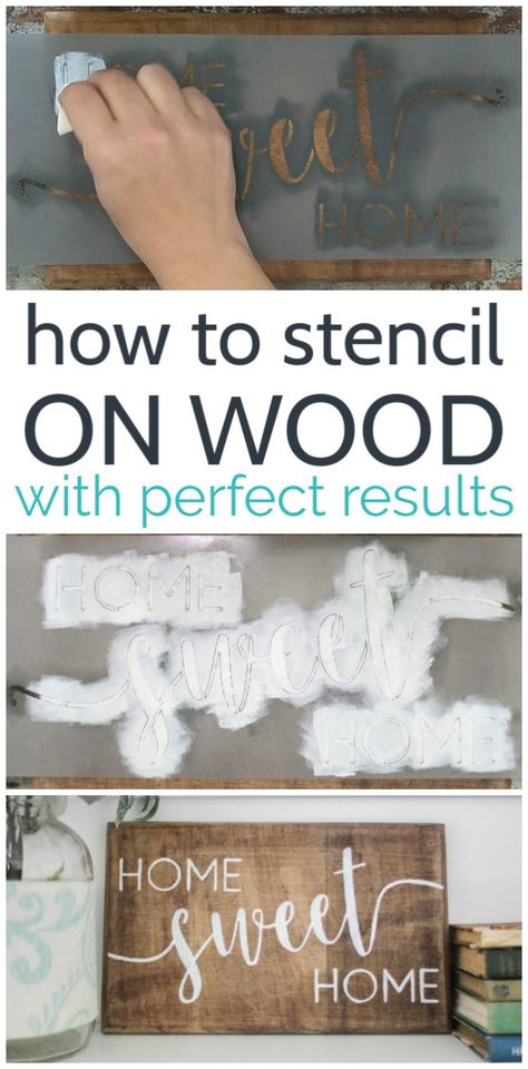 Stencil On Wood, Diy Painted Signs, Stencils Tutorials, Stencil Wood, Stencils For Wood Signs, Cricut Stencils, Wood Hanger, Wooden Signs Diy, Diy Wood Signs