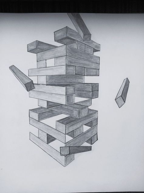 Jenga Drawing, Jenga Architecture, Jenga Tower, Tower Drawing, Paracord Bracelet Patterns, 3d Drawings, Paracord Bracelet, Lets Do It, Architecture Sketch