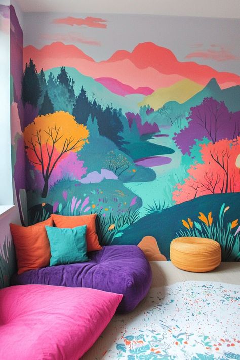 Add Personality with DIY Wall Mural Projects 🎨✨ Transform your walls with creative DIY murals. From abstract designs to nature-inspired scenes, add a unique touch to any room with your artistic flair. 🌿🛠️ #DIYWallMurals #HomeDecor #CreativeProjects #InteriorArt Abstract Wall Mural Diy, Wall Mural Diy, Diy Murals, Diy Wall Mural, Girls Bedroom Mural, Abstract Wall Mural, Mural Diy, Hallway Paint, Wall Murals Diy