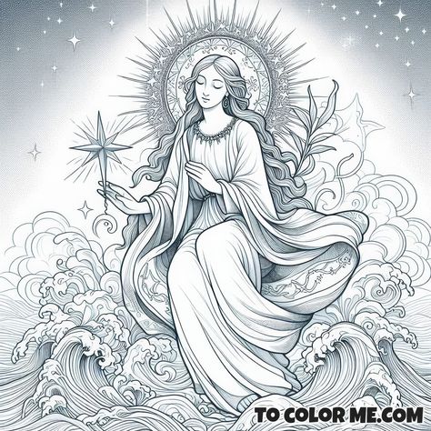 Seafarer’s Patroness: Stella Maris Holy Name Pencil Art - https://www.tocolorme.com/?p=37031&utm_source=SocialAutoPoster&utm_medium=Social&utm_campaign=Pinterest Stella Maris Tattoo, Holy Name Of Mary, Battle Of Vienna, Our Lady Of Czestochowa, Divine Providence, Liturgical Seasons, Stella Maris, Doodle Pages, Under The Shadow