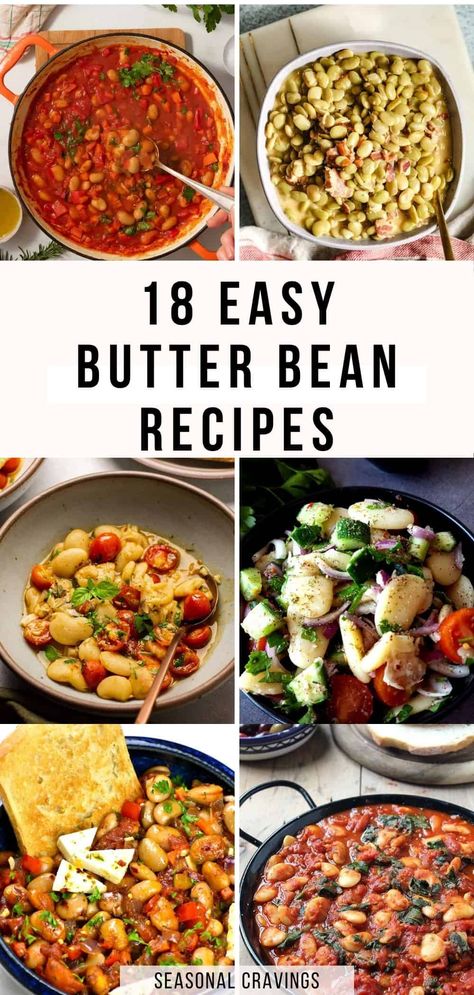 Looking for the best butter bean recipes? You'll want to try all these delicious 18 butter bean dishes that not only taste good but are easy to make too! Butter Beans Recipes, Recipes With Butter Beans, Bean Dishes Dinners, Canned Butter Beans Recipe, Speckled Butter Beans Recipe, Bean Side Dish Recipes, Fufilling Food, Butter Bean Recipes, Butterbean Recipes