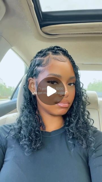 ProtectiveStyles on Instagram: "She really did just that! 😍 @lani.24k Cause one thing about me.. imma TRY IT out 🤭  I loved the outcome. Currently looking to practice on a couple people 👀  #bohoknotlessbraids #bohobraids #naturalhair #naturalhairstyles #protectivestyles #knotlessbraids" Medium Bora Braids, Boho Braids With Natural Hair, Natural Boho Braids Hairstyles, Boho Braid Medium Length, 4 Boho Feed In Braids, Natural Goddess Braid, Island Braids Black Women, Braids No Extensions Natural, Boho Cornrows Black Women